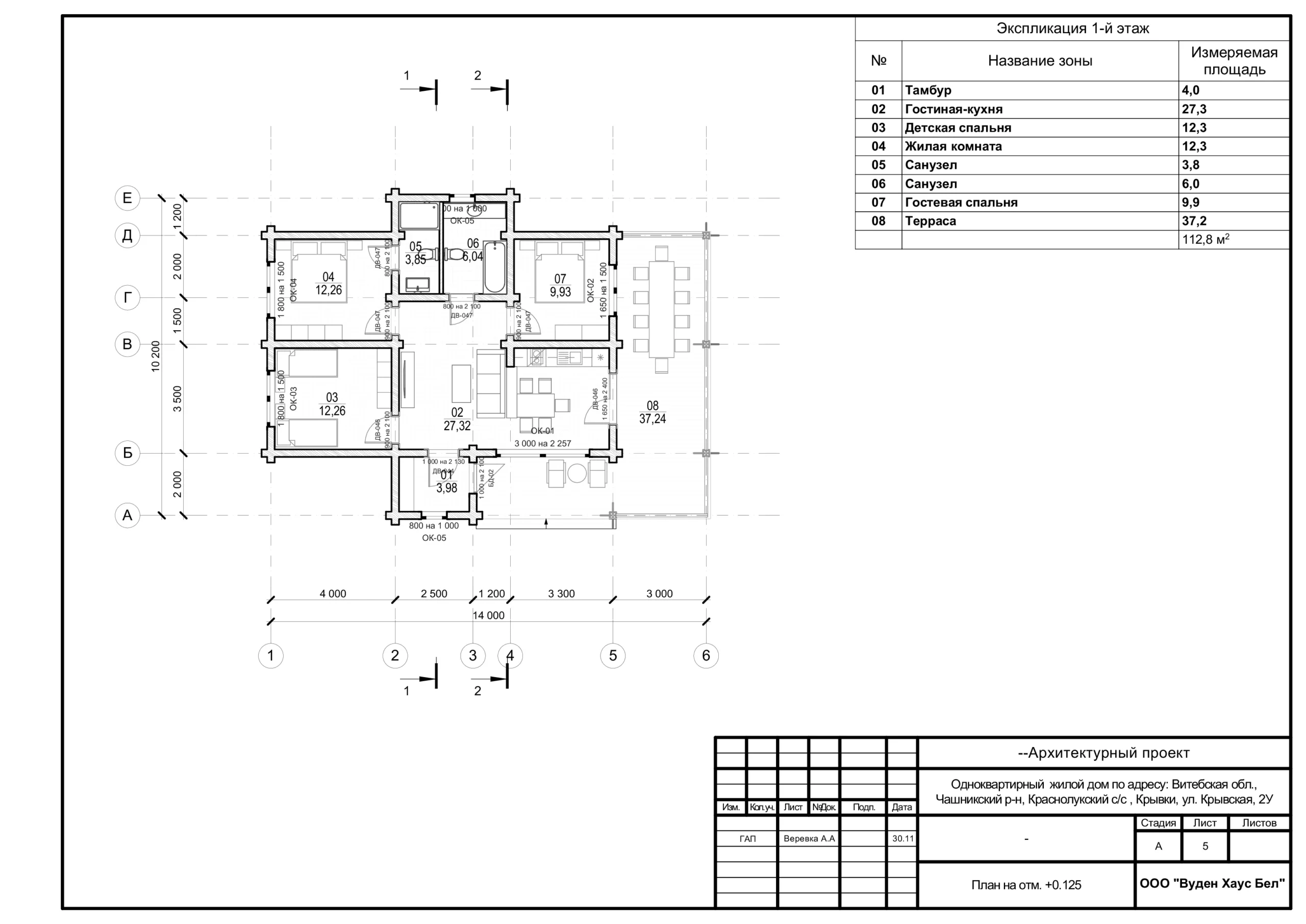 Бунгало на 3 спальни